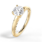 Annette Round Cut Lab Grown Diamond 18Kt Yellow Gold Engagement Ring - View 4