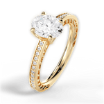 Donna Oval Cut Lab Grown Diamond 18Kt Yellow Gold Engagement Ring - View 3