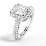 Kim Emerald Cut Lab Grown Diamond Platinum Engagement Ring - View 4