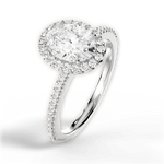 Joanne Oval Cut Lab Grown Diamond 14Kt White Gold Engagement Ring - View 2