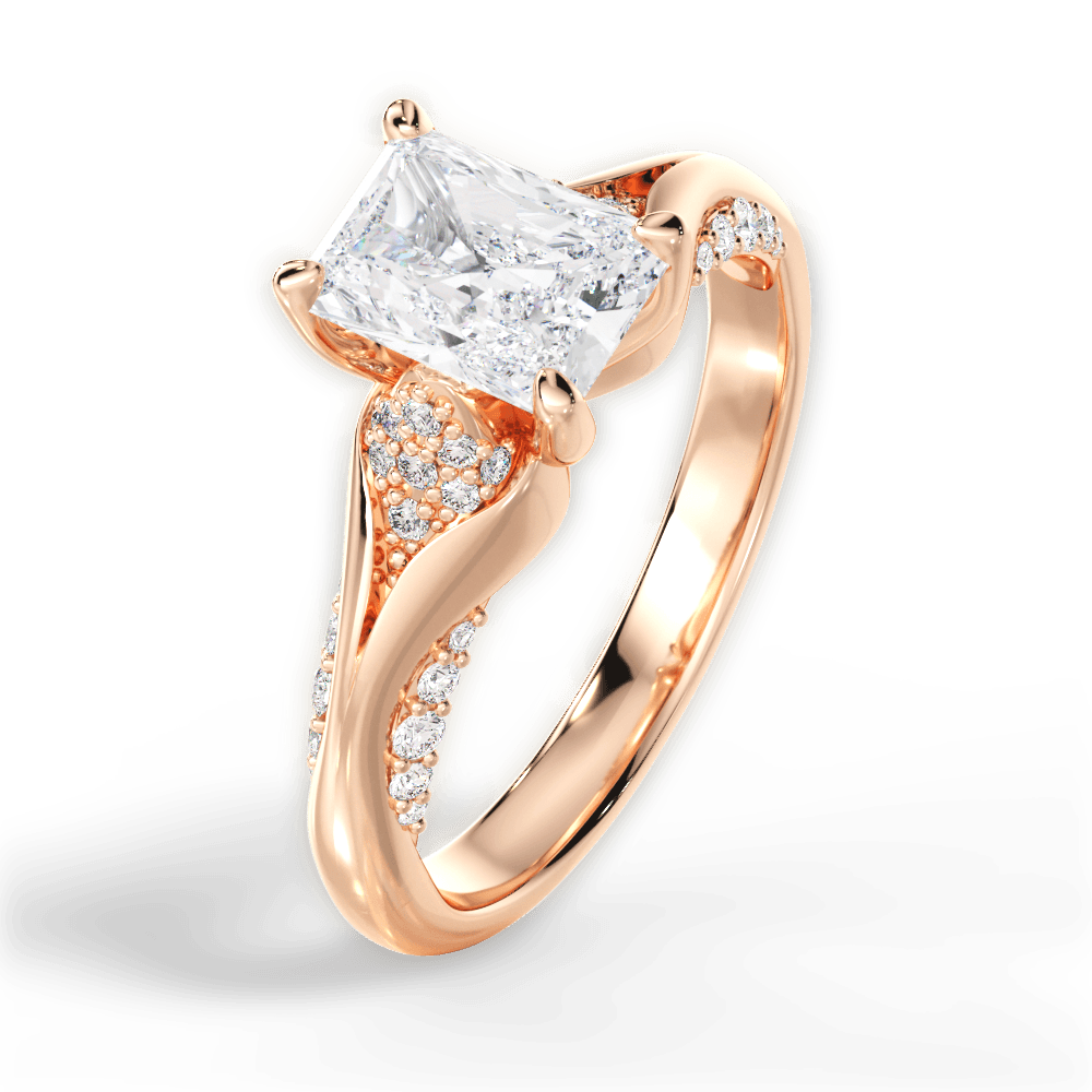 Isabel Radiant Cut Lab Grown Diamond 18Kt Rose Gold Engagement Ring - View 4