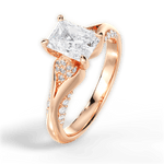 Isabel Radiant Cut Lab Grown Diamond 18Kt Rose Gold Engagement Ring - View 4