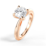 Elaine Round Cut Lab Grown Diamond 18Kt Rose Gold Engagement Ring - View 3