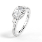 Kara Cushion Cut Lab Grown Diamond Platinum Engagement Ring - View 3