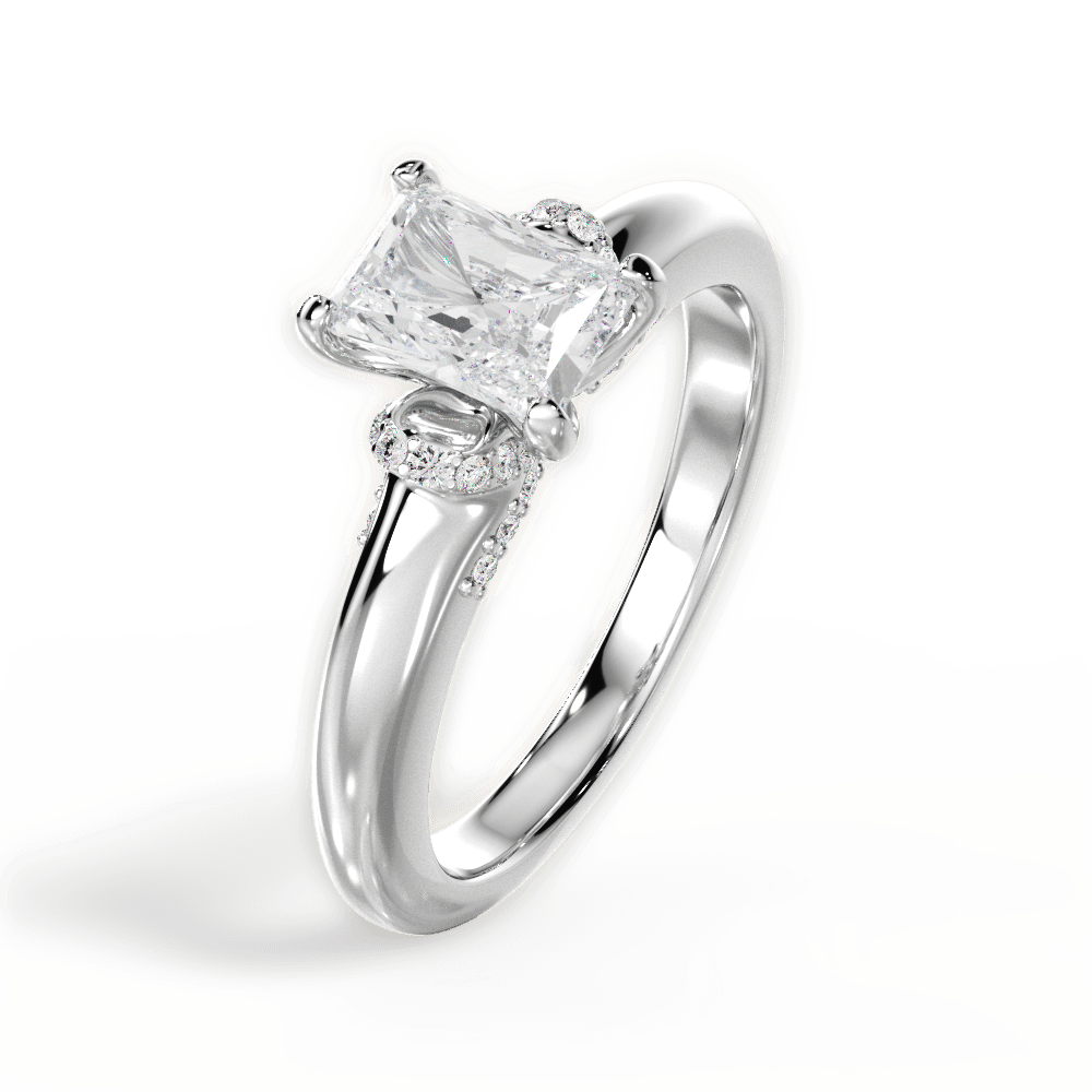 Florence Radiant Cut Lab Grown Diamond 14Kt White Gold Engagement Ring - View 4