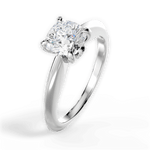 Amanda Cushion Cut Lab Grown Diamond Platinum Engagement Ring - View 2