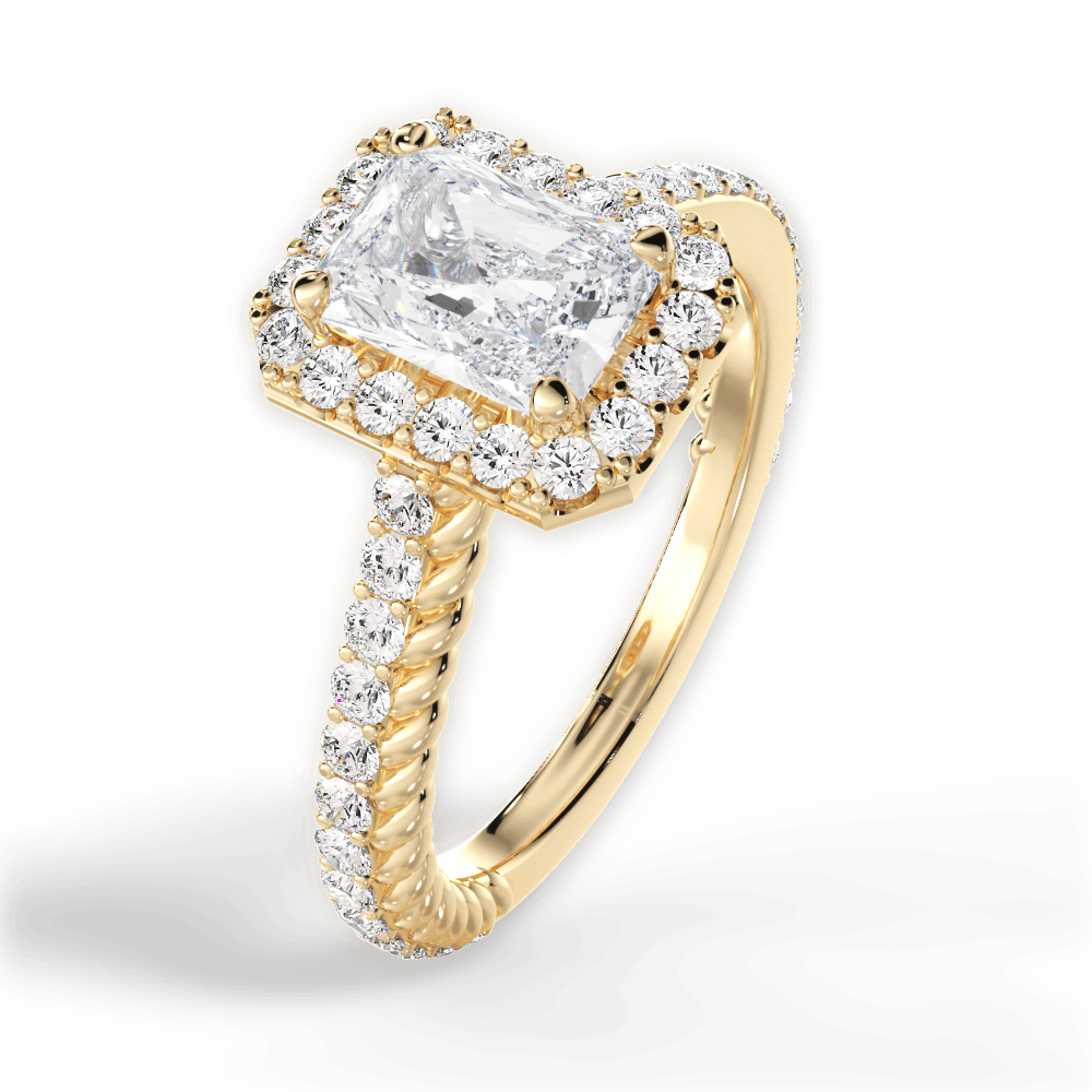 Kim Radiant Cut Lab Grown Diamond 18Kt Yellow Gold Engagement Ring - View 4