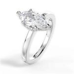 Gemma Marquise Cut Lab Grown Diamond Platinum Engagement Ring - View 4