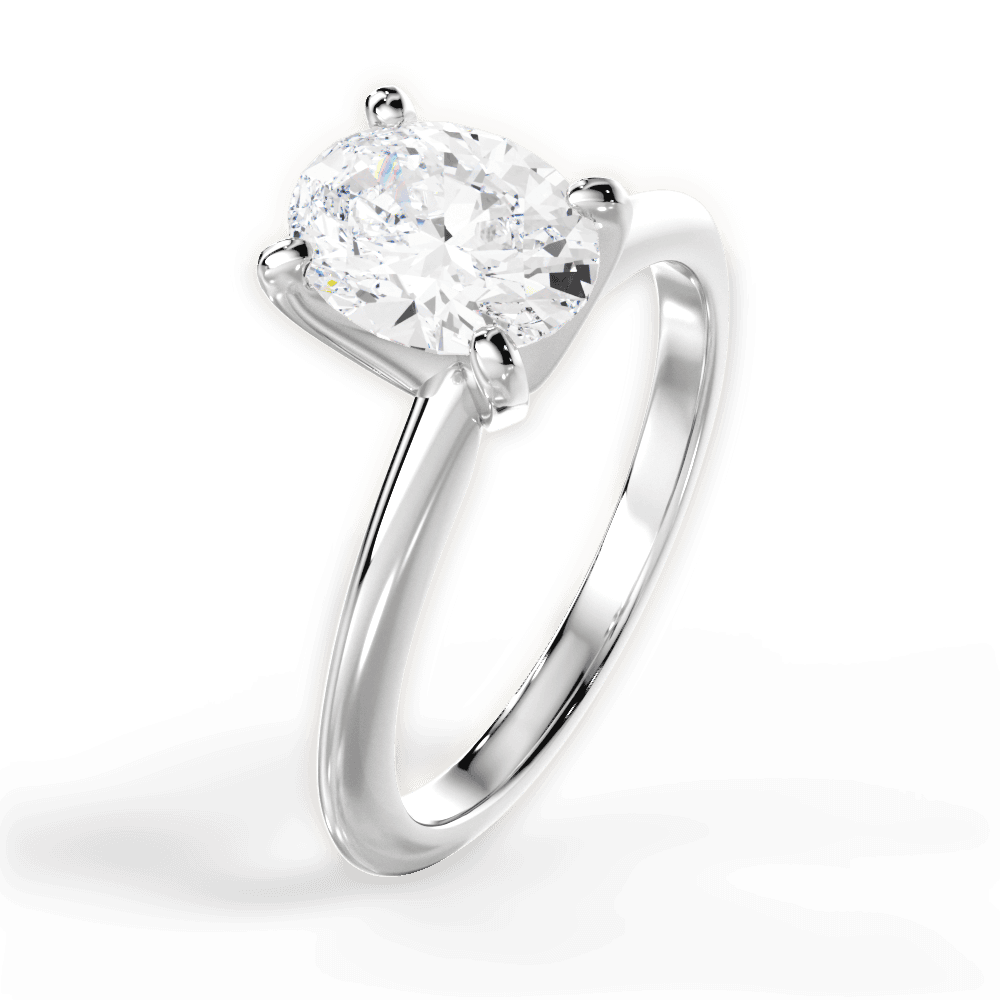 Alicia Oval Cut Lab Grown Diamond Platinum Engagement Ring - View 2