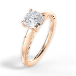 Annette Cushion Cut Lab Grown Diamond 18Kt Rose Gold Engagement Ring - View 3