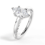 Annette Marquise Cut Lab Grown Diamond 14Kt White Gold Engagement Ring - View 4