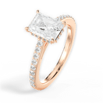 Joan Radiant Cut Lab Grown Diamond 18Kt Rose Gold Engagement Ring - View 3