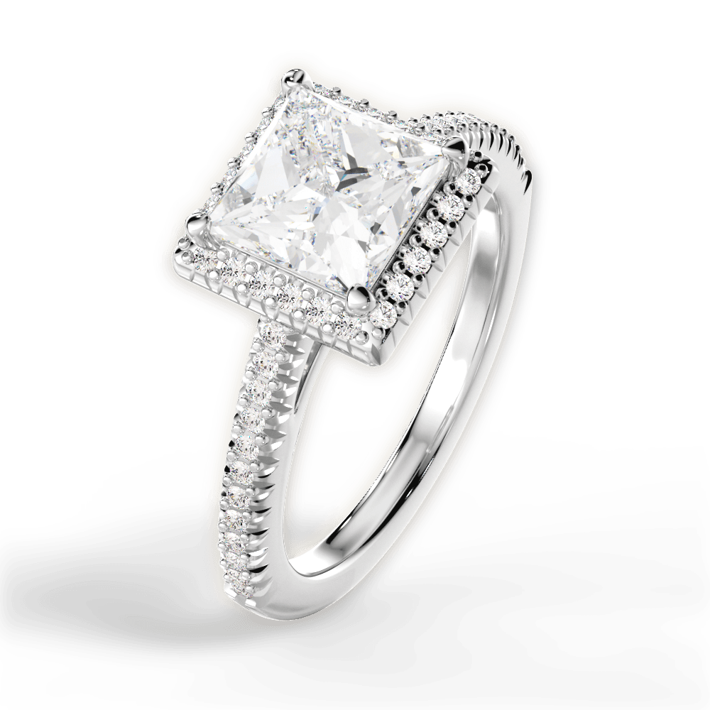 Jenny Princess Cut Lab Grown Diamond 14Kt White Gold Engagement Ring - View 4