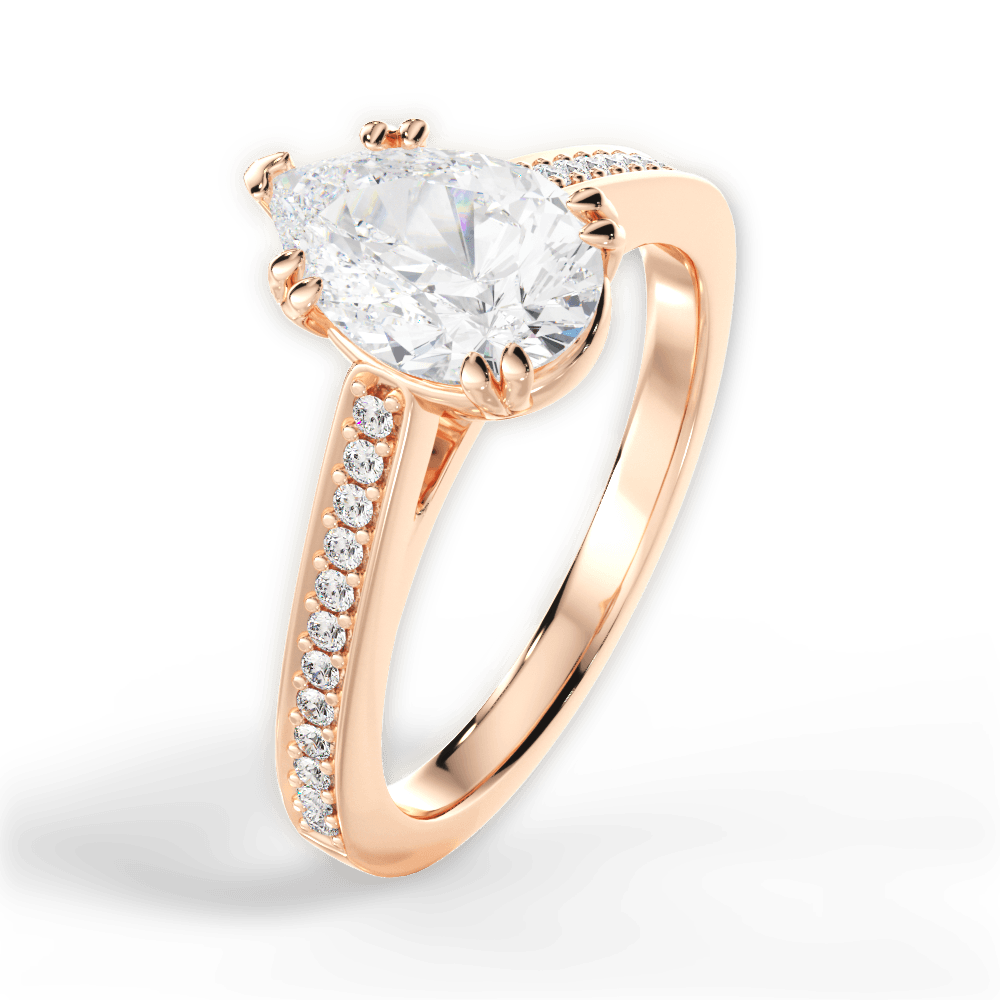 Denise Pear Cut Lab Grown Diamond 18Kt Rose Gold Engagement Ring - View 3
