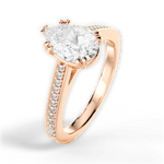 Denise Pear Cut Lab Grown Diamond 18Kt Rose Gold Engagement Ring - View 3