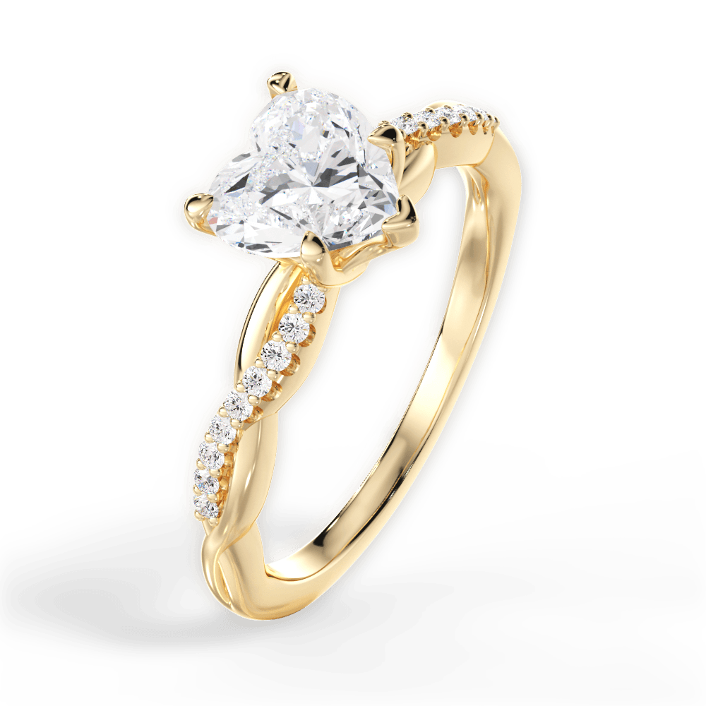 Charlotte Heart Cut Lab Grown Diamond 18Kt Yellow Gold Engagement Ring - View 4