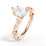 Edith Pear Cut Lab Grown Diamond 18Kt Rose Gold Engagement Ring - View 3