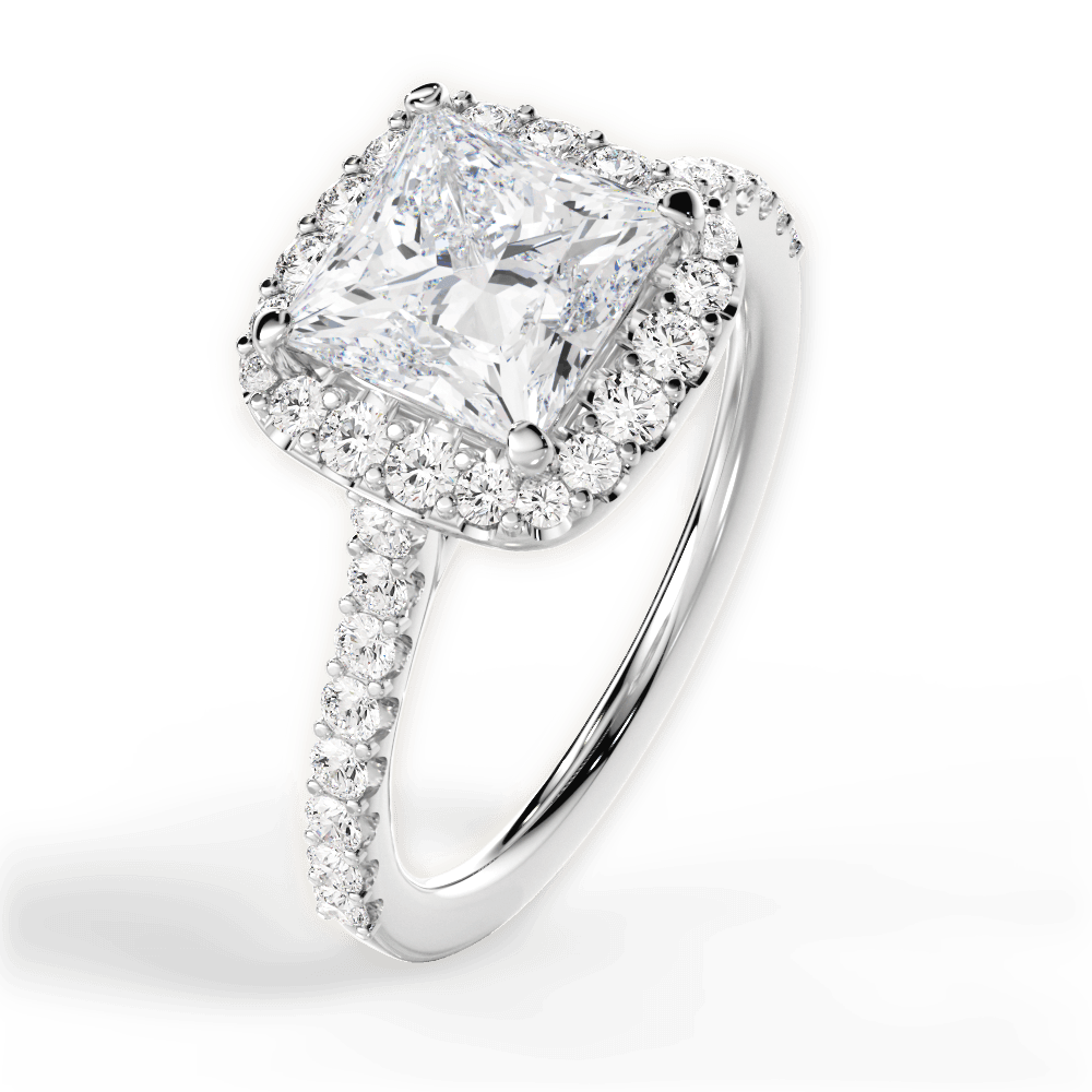 Ingrid Princess Cut Lab Grown Diamond Platinum Engagement Ring - View 4