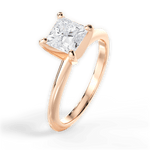 Casey Princess Cut Lab Grown Diamond 18Kt Rose Gold Engagement Ring - View 3