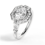 Jenna Round Cut Lab Grown Diamond Platinum Engagement Ring - View 2