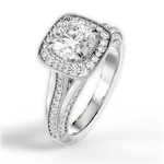 Lillian Round Cut Lab Grown Diamond 18Kt White Gold Engagement Ring - View 2