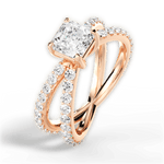 Lauren Asscher Cut Lab Grown Diamond 18Kt Rose Gold Engagement Ring - View 4