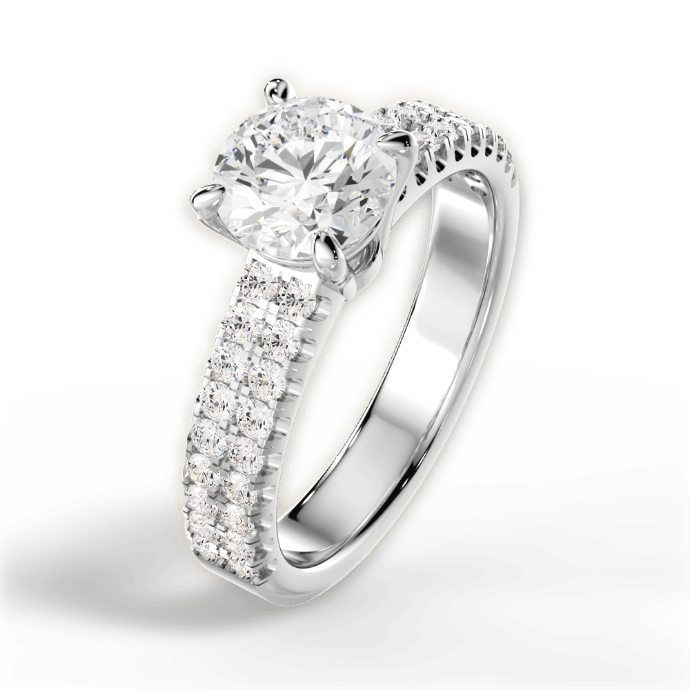 Kayla Round Cut Lab Grown Diamond Platinum Engagement Ring - View 3