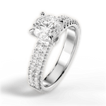 Kayla Round Cut Lab Grown Diamond Platinum Engagement Ring - View 3