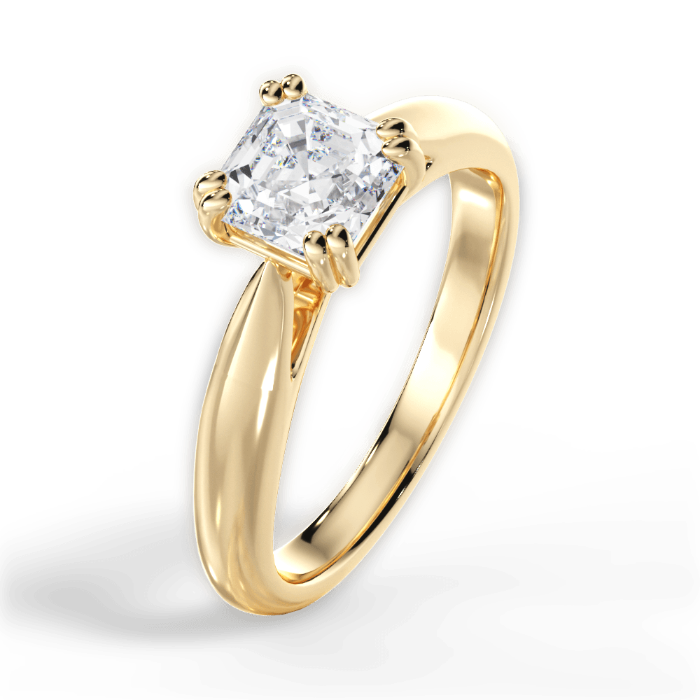 Gillian Asscher Cut Lab Grown Diamond 18Kt Yellow Gold Engagement Ring - View 4
