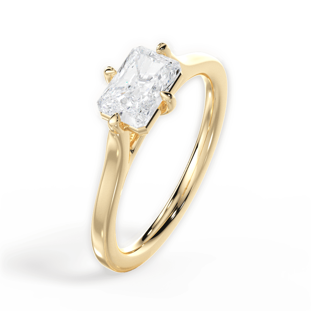 Bernadette Radiant Cut Lab Grown Diamond 18Kt Yellow Gold Engagement Ring - View 4