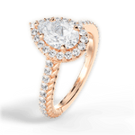 Kim Pear Cut Lab Grown Diamond 18Kt Rose Gold Engagement Ring - View 2