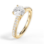 Elizabeth Round Cut Lab Grown Diamond 18Kt Yellow Gold Engagement Ring - View 4