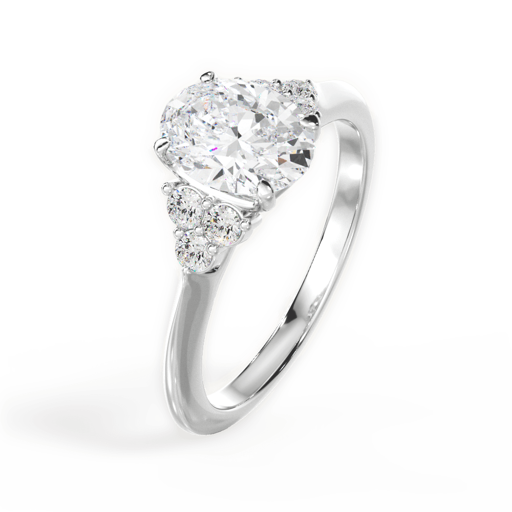 Celeste Oval Cut Lab Grown Diamond 18Kt White Gold Engagement Ring - View 4