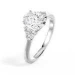 Celeste Oval Cut Lab Grown Diamond 18Kt White Gold Engagement Ring - View 4