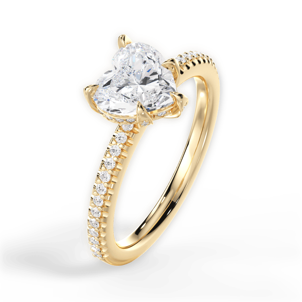 Helen Heart Cut Lab Grown Diamond 18Kt Yellow Gold Engagement Ring - View 4