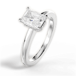 Brianna Radiant Cut Lab Grown Diamond 18Kt White Gold Engagement Ring - View 2