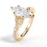 Geraldine Marquise Cut Lab Grown Diamond 18Kt Yellow Gold Engagement Ring - View 3