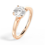 Angie Round Cut Lab Grown Diamond 18Kt Rose Gold Engagement Ring - View 3