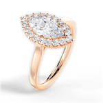 Fiona Marquise Cut Lab Grown Diamond 18Kt Rose Gold Engagement Ring - View 3