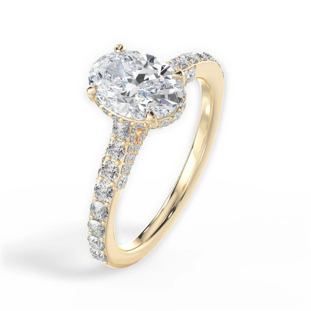 Laura Oval Cut Lab Grown Diamond 18Kt Yellow Gold Engagement Ring - View 2
