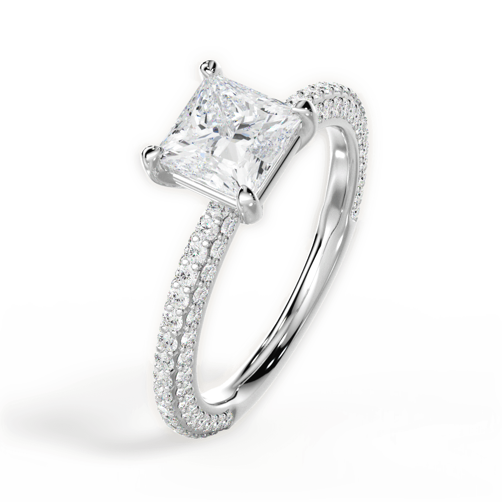 Kristen Princess Cut Lab Grown Diamond Platinum Engagement Ring - View 4