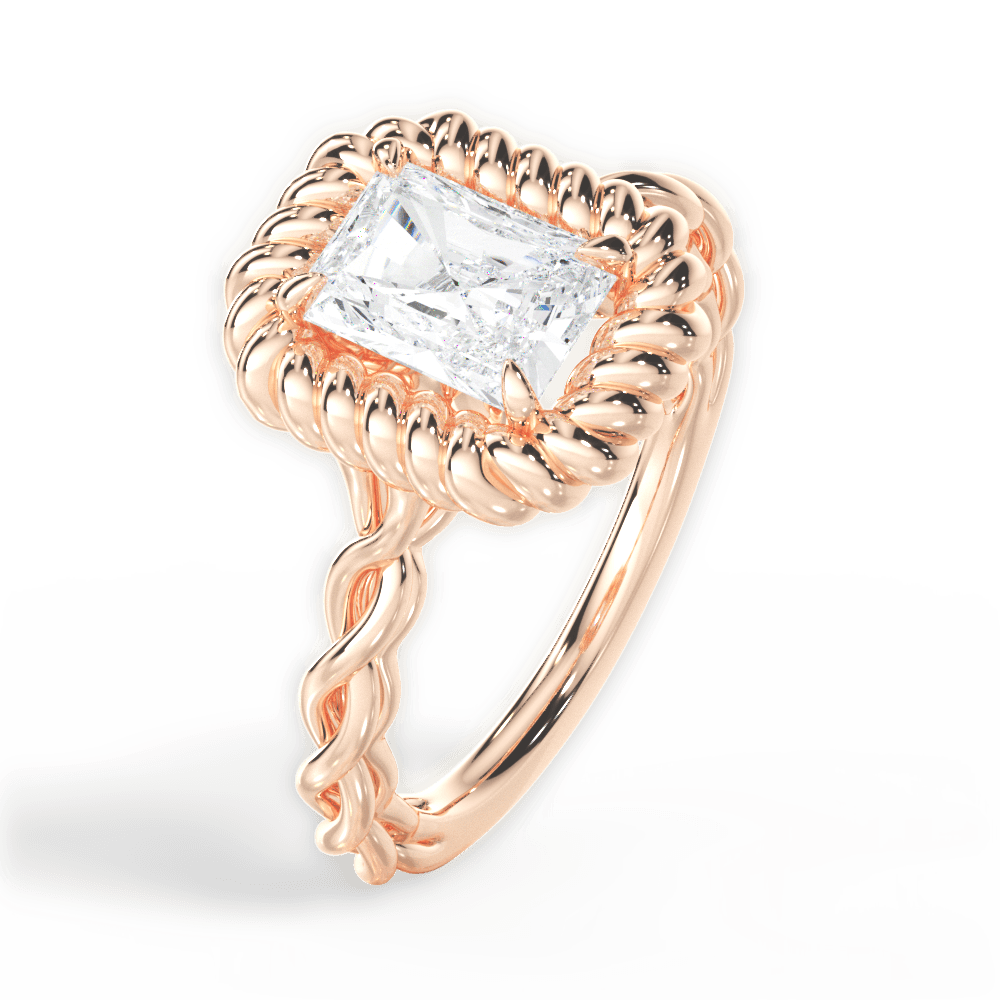 Belinda Radiant Cut Lab Grown Diamond 18Kt Rose Gold Engagement Ring - View 3