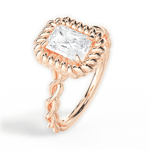Belinda Radiant Cut Lab Grown Diamond 18Kt Rose Gold Engagement Ring - View 3
