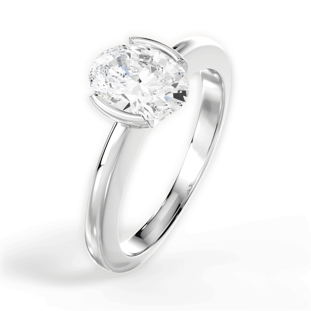 Bridget Oval Cut Lab Grown Diamond Platinum Engagement Ring - View 3