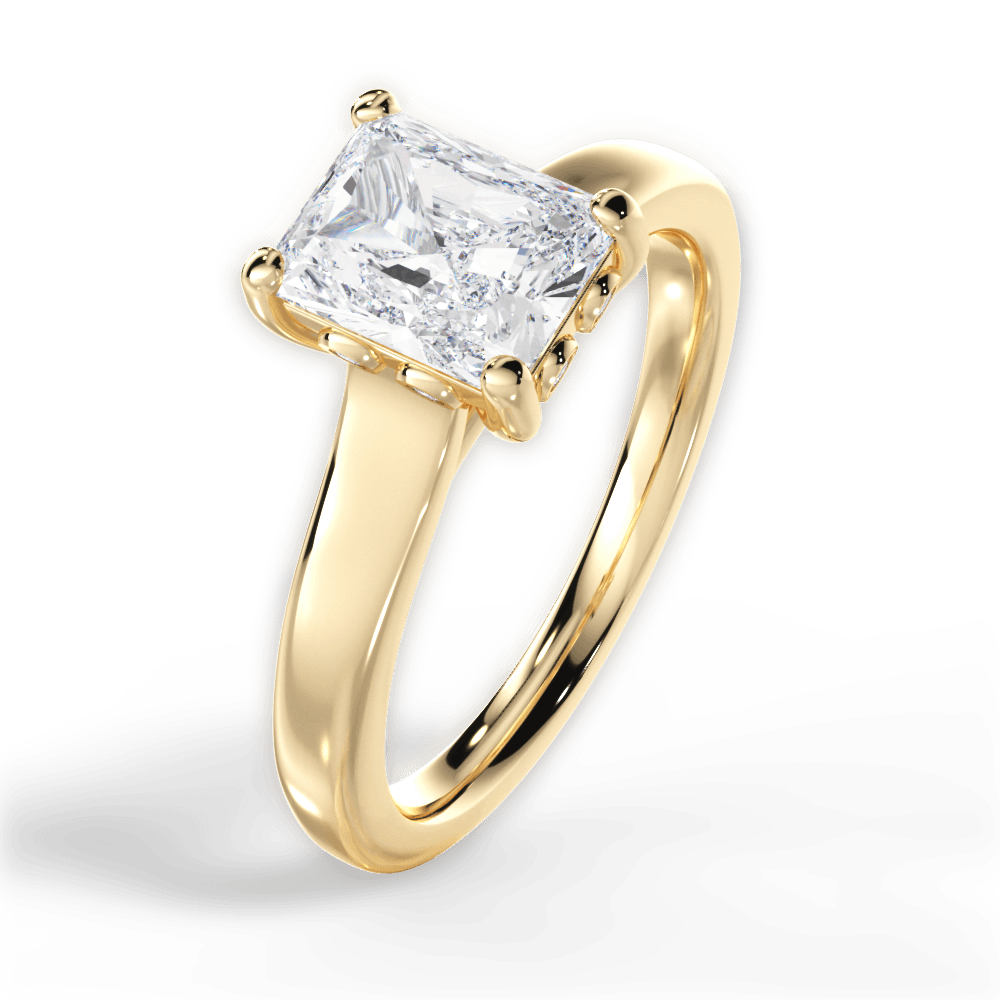 Carol Radiant Cut Lab Grown Diamond 18Kt Yellow Gold Engagement Ring - View 4