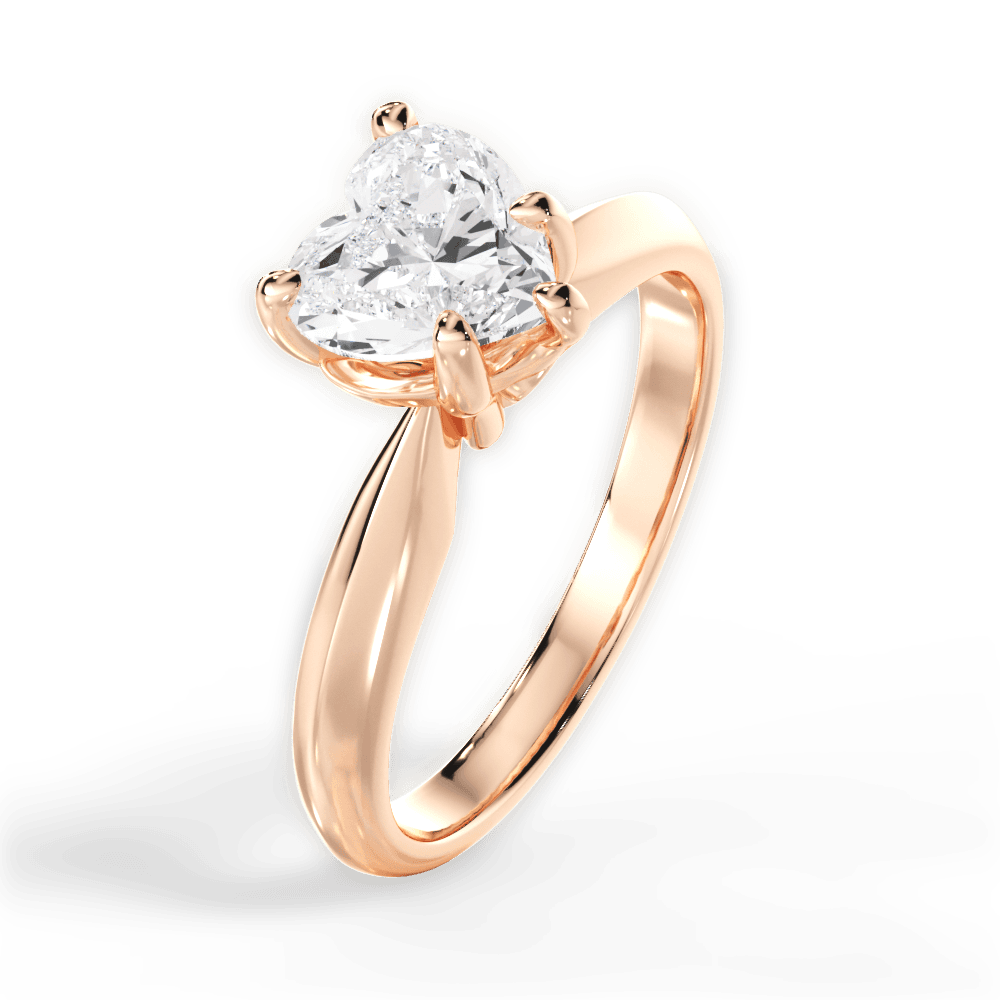 Diana Heart Cut Lab Grown Diamond 18Kt Rose Gold Engagement Ring - View 4