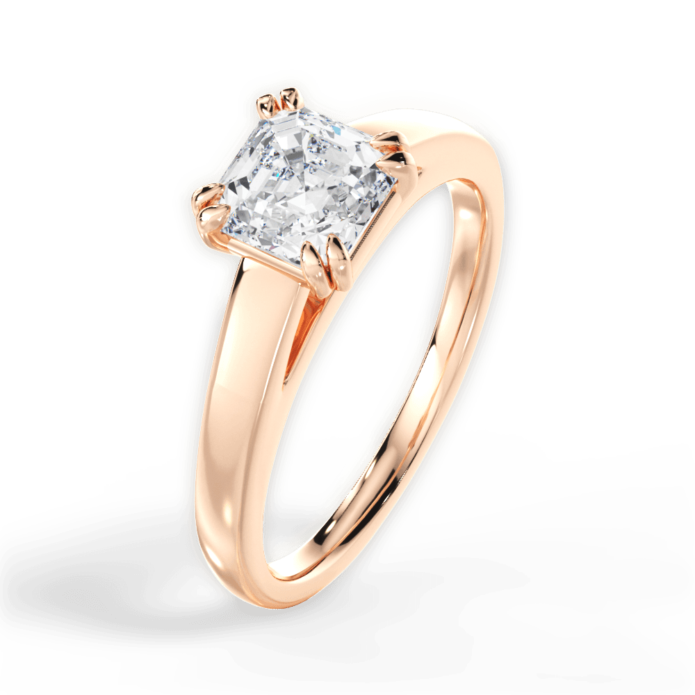 Courtney Asscher Cut Lab Grown Diamond 18Kt Rose Gold Engagement Ring - View 3