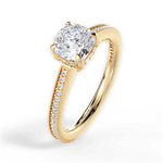 Janet Cushion Cut Lab Grown Diamond 18Kt Yellow Gold Engagement Ring - View 4