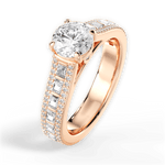 Lynn Round Cut Lab Grown Diamond 18Kt Rose Gold Engagement Ring - View 3