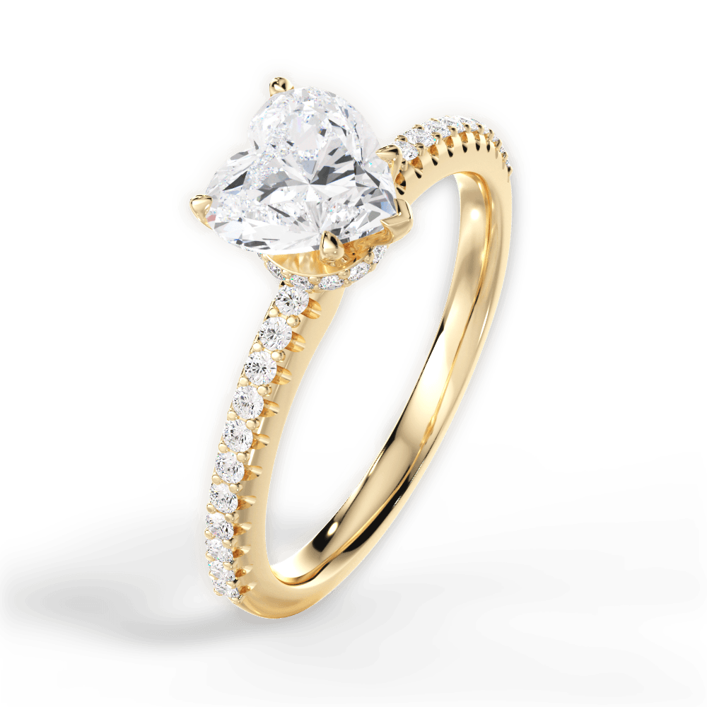 Giselle Heart Cut Lab Grown Diamond 18Kt Yellow Gold Engagement Ring - View 2